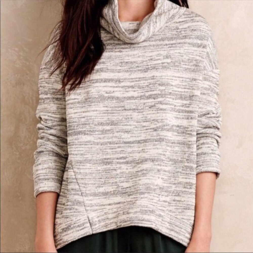 💃🏻 Saturday Sunday (Anthropologie) | Heather Gray/White Cowl Neck Sweater M